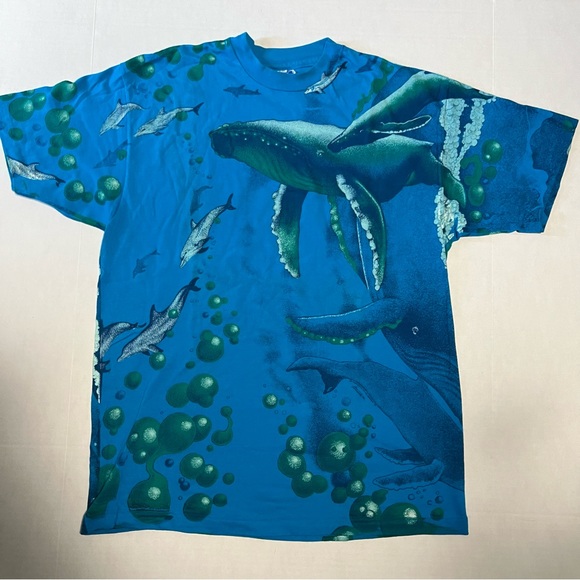 Vintage single stitch AOP underwear whale dolphin print size large 1992 Hanes - Picture 1 of 12